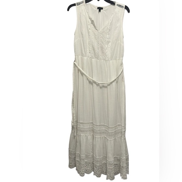 TALBOTS WHITE FULLY LINED COTTON 100% EYELET SLEEVELESS DRESS SIZE 4 - Picture 16 of 16